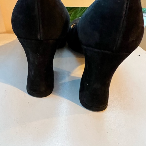 Black suede shoes size 9 1/2 made in Venice Italy . - Picture 3 of 4